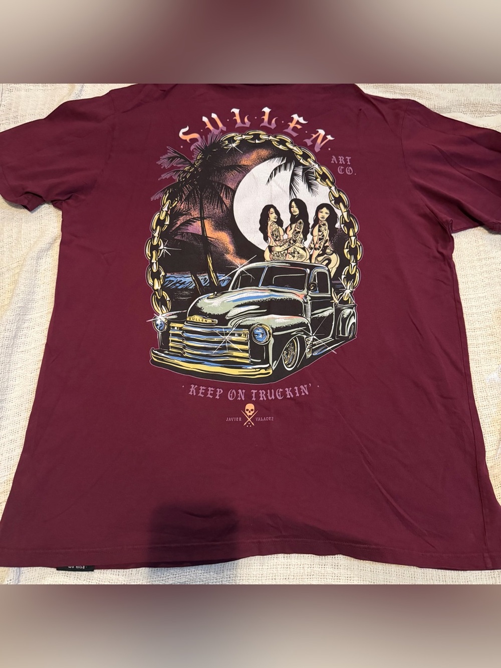 Sullen Art Co. Maroon 'Keep On Truckin'' Graphic Tee - Men's Short Sleeve